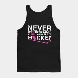 Funny Ice Hockey Player For Women Girls Hockey Lovers Tank Top